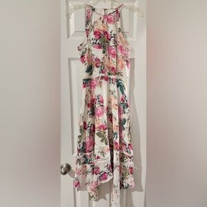 Floral Pink & Cream Halter Sundress